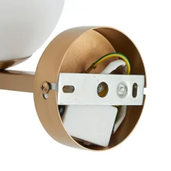 Lucande vegglampe Bidolo, messingfarget, glass, 12 cm, IP44