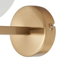 Lucande vegglampe Bidolo, messingfarget, glass, 12 cm, IP44