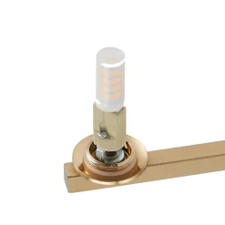 Lucande vegglampe Bidolo, messingfarget, glass, 12 cm, IP44