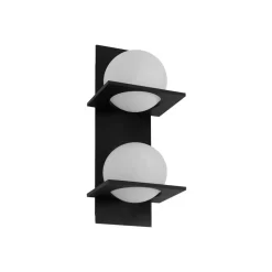 Lucande vegglampe Kulka, 2 lyskilder, svart, glass, G9