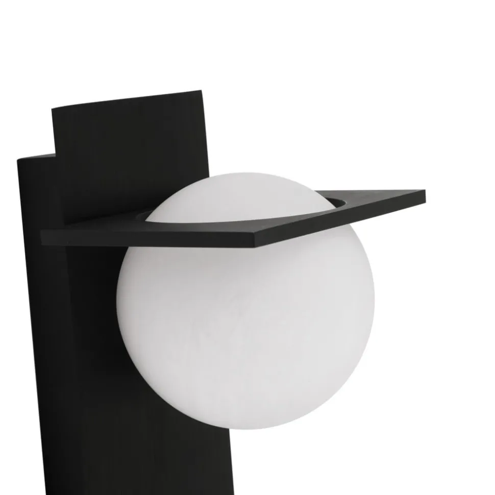 Lucande vegglampe Kulka, 2 lyskilder, svart, glass, G9