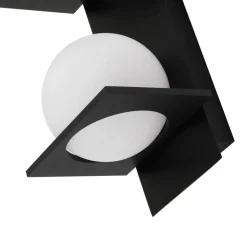 Lucande vegglampe Kulka, 2 lyskilder, svart, glass, G9