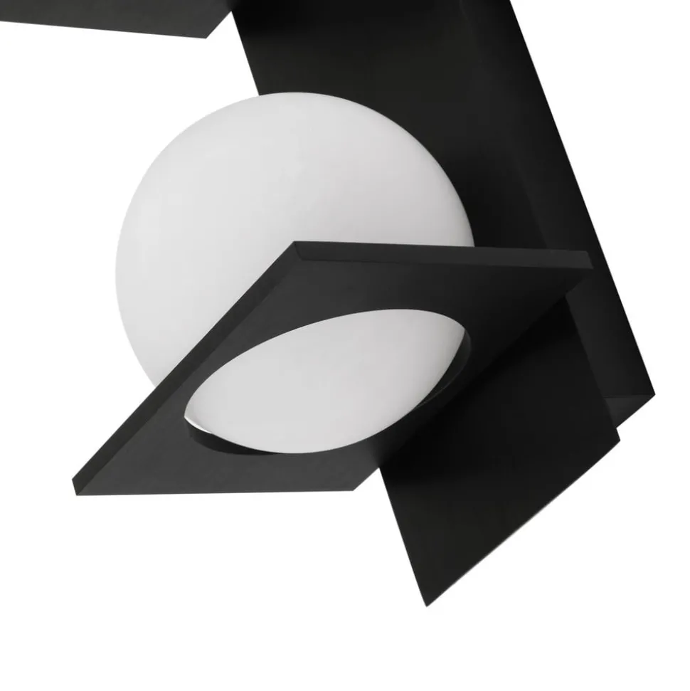 Lucande vegglampe Kulka, 2 lyskilder, svart, glass, G9