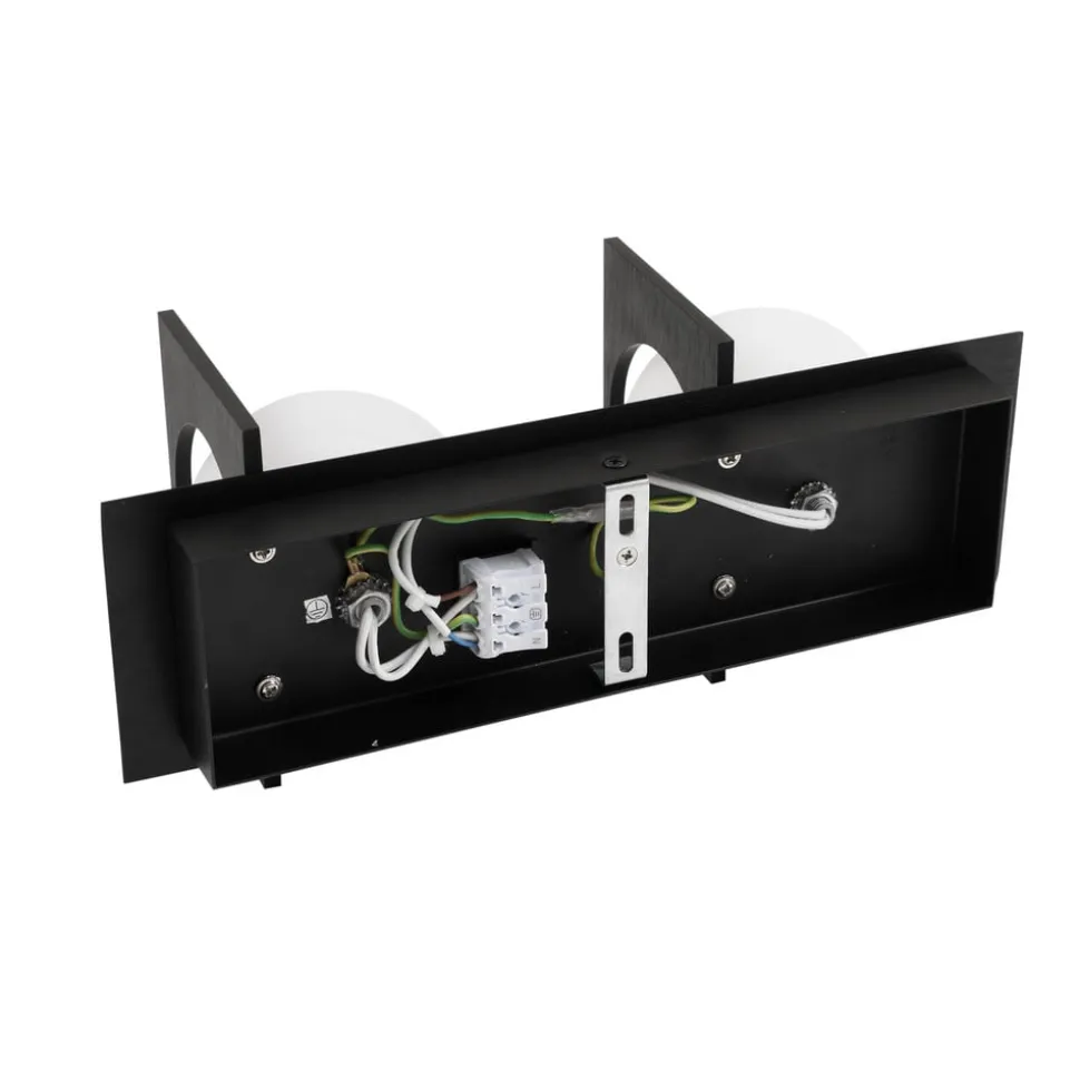 Lucande vegglampe Kulka, 2 lyskilder, svart, glass, G9