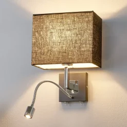 Lucande vegglampe Rebekka, 31 cm, svart, LED lesearm