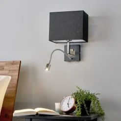 Lucande vegglampe Rebekka, 31 cm, svart, LED lesearm