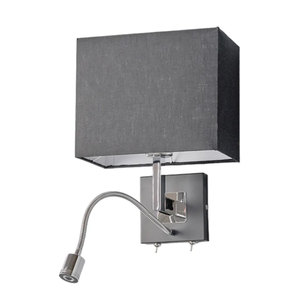 Lucande vegglampe Rebekka, 31 cm, svart, LED lesearm