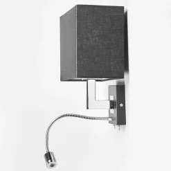 Lucande vegglampe Rebekka, 31 cm, svart, LED lesearm