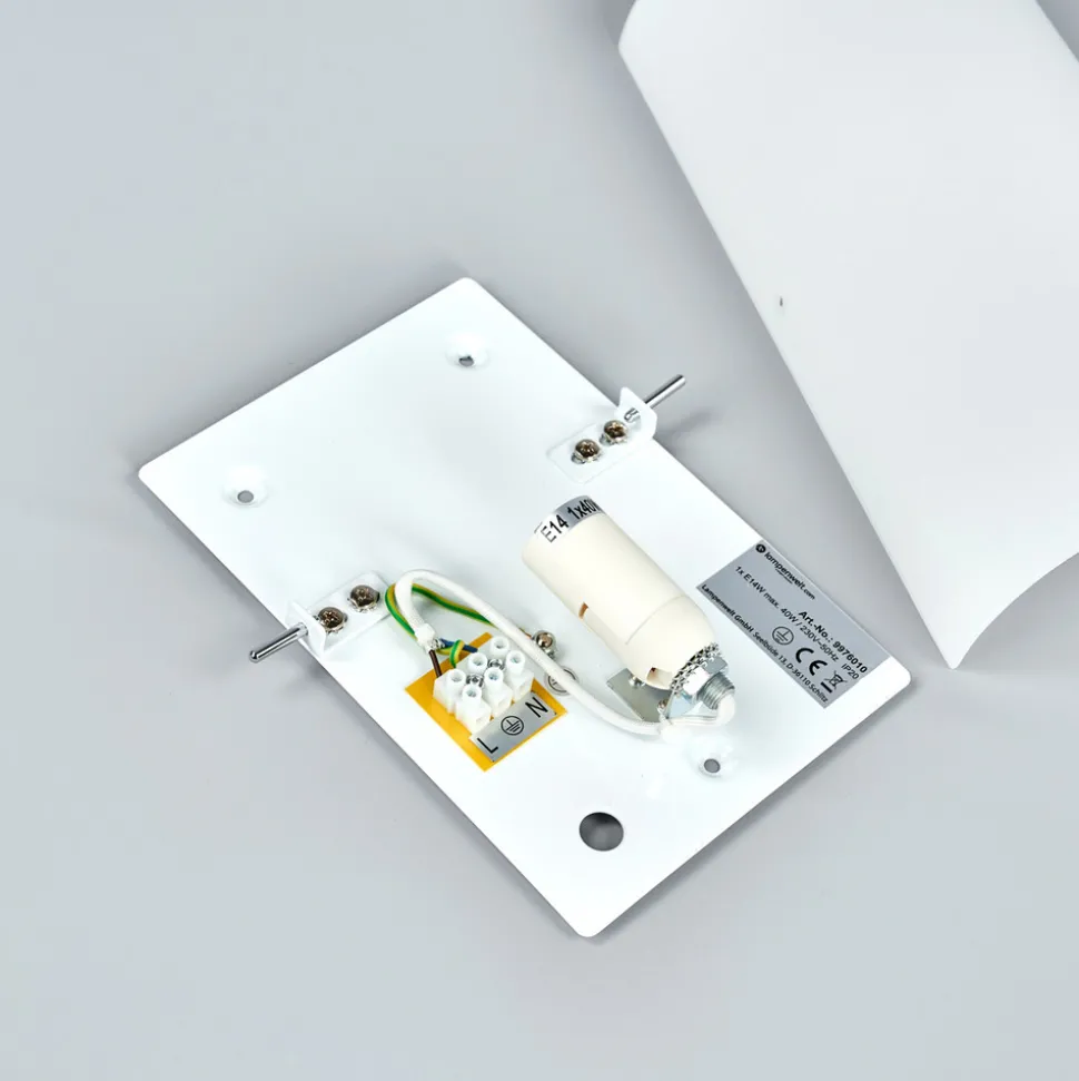 Lucande vegglampe Sidra, høyde 28 cm, glass, halvsirkelformet