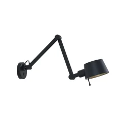 Lucande vegglampe Silka, svart, metall, 9,5 cm høy
