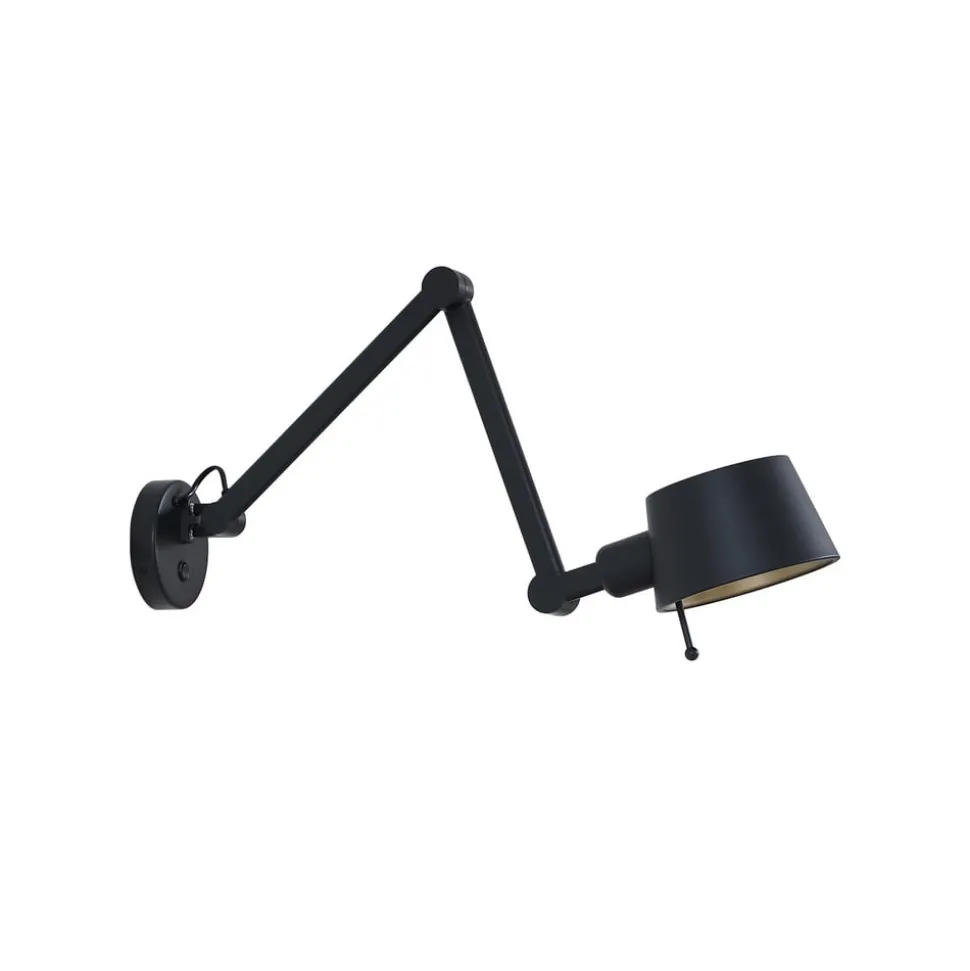 Lucande vegglampe Silka, svart, metall, 9,5 cm høy
