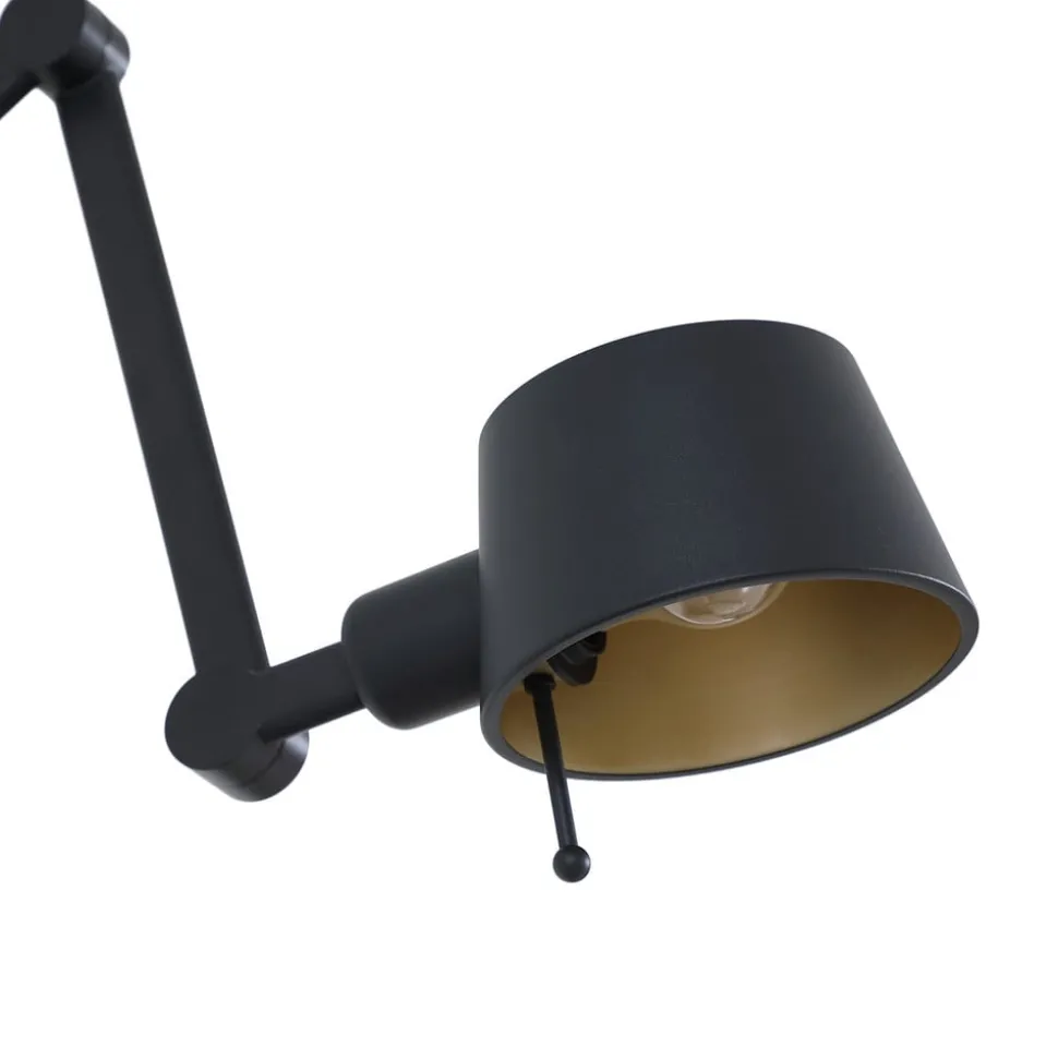 Lucande vegglampe Silka, svart, metall, 9,5 cm høy