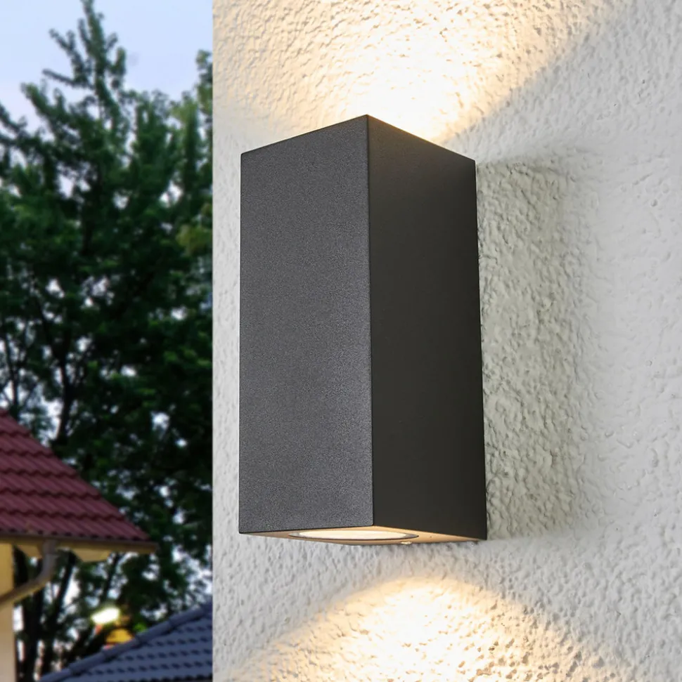 Lucande vegglampe Xava, opp/ned, antrasitt, 2 lyskilder, GU10