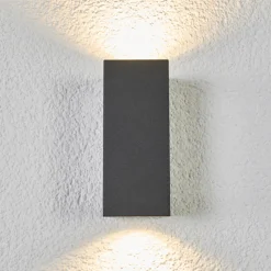 Lucande vegglampe Xava, opp/ned, antrasitt, 2 lyskilder, GU10