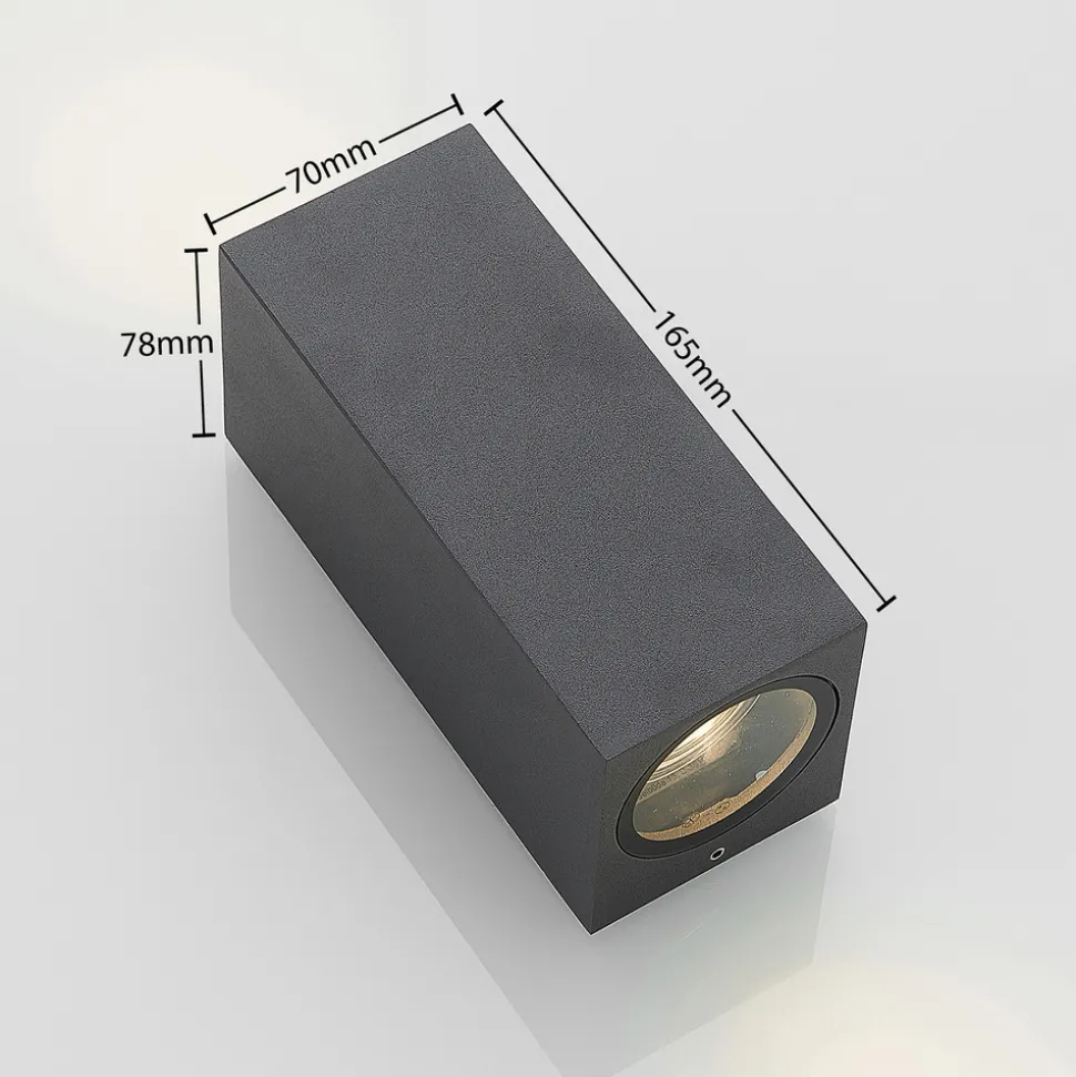 Lucande veggspot Lavina, 17 cm, antrasitt, 2 lyskilder, 4 stk