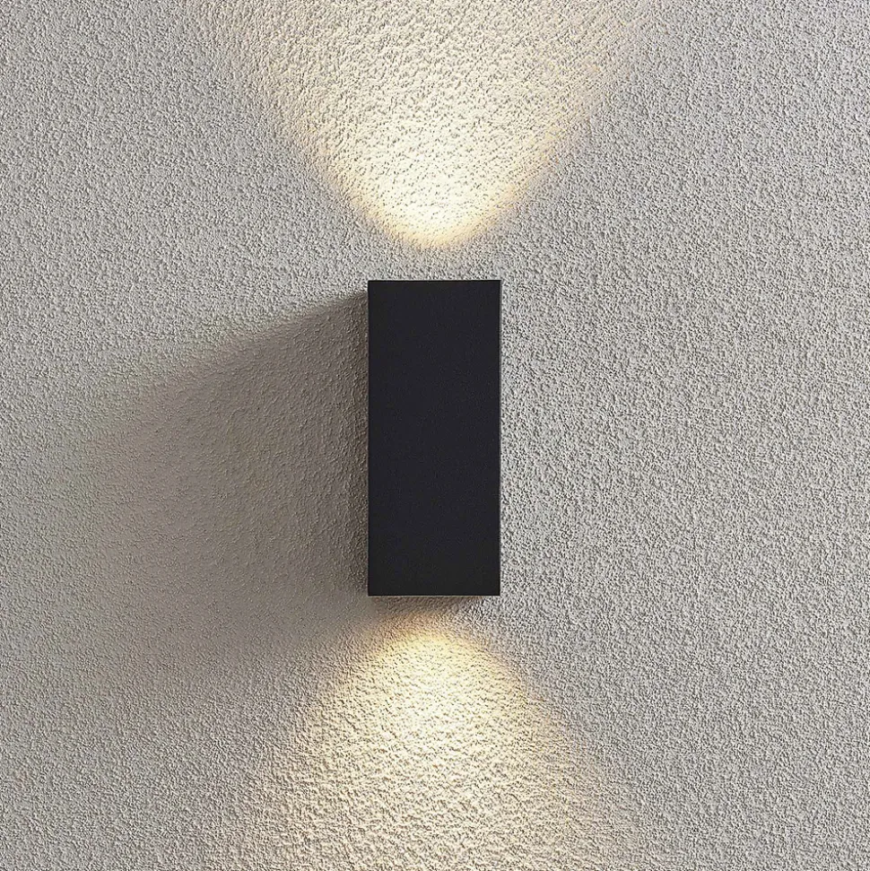 Lucande veggspot Lavina, 17 cm, antrasitt, GU10, 2 lyskilder.