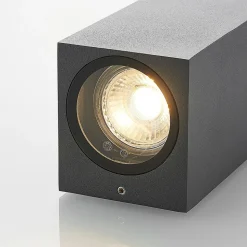 Lucande veggspot Lavina, 17 cm, antrasitt, GU10, 2 lyskilder.