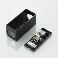 Lucande veggspot Lavina, 17 cm, antrasitt, GU10, 2 lyskilder.