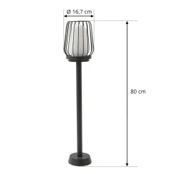 Lucande veilampe Chandan, 80 cm, svart, aluminium