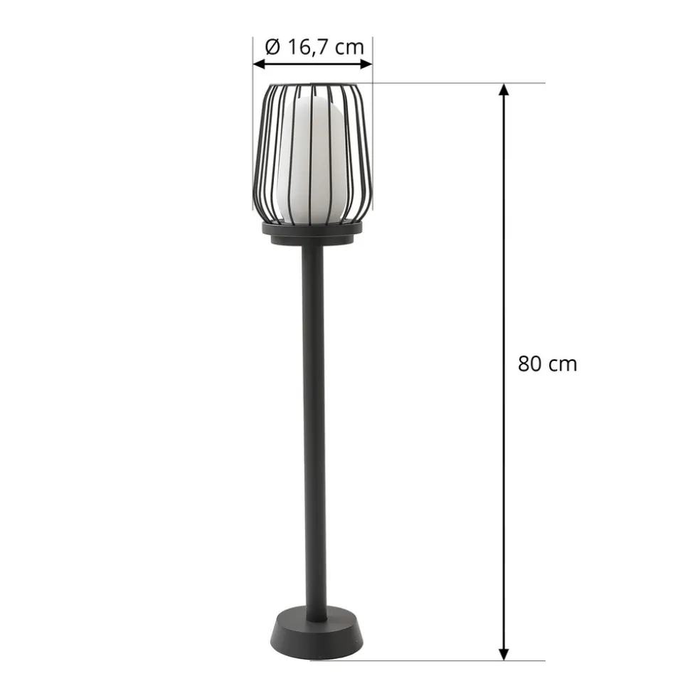 Lucande veilampe Chandan, 80 cm, svart, aluminium