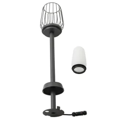 Lucande veilampe Chandan, 80 cm, svart, aluminium