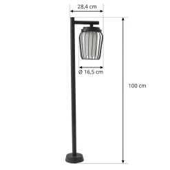 Lucande veilampe Chandan, 100 cm, svart, aluminium