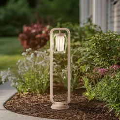 Lucande veilampe Chandan, 90 cm, beige, metall, IP54