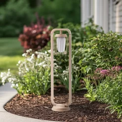 Lucande veilampe Chandan, 90 cm, beige, metall, IP54