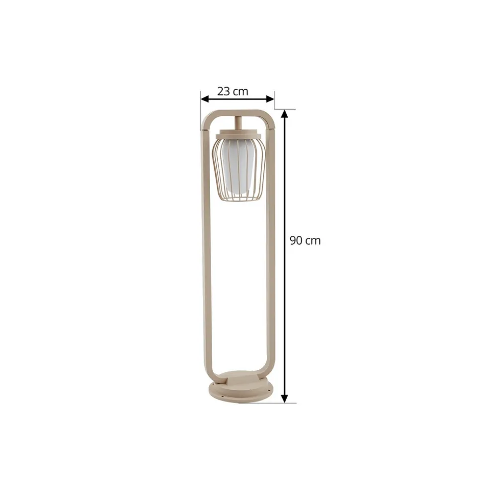 Lucande veilampe Chandan, 90 cm, beige, metall, IP54