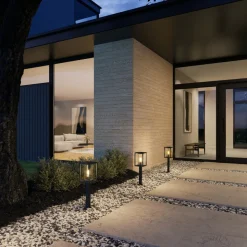 Lucande veilampe Ferda, 60 cm, antrasitt, IP44