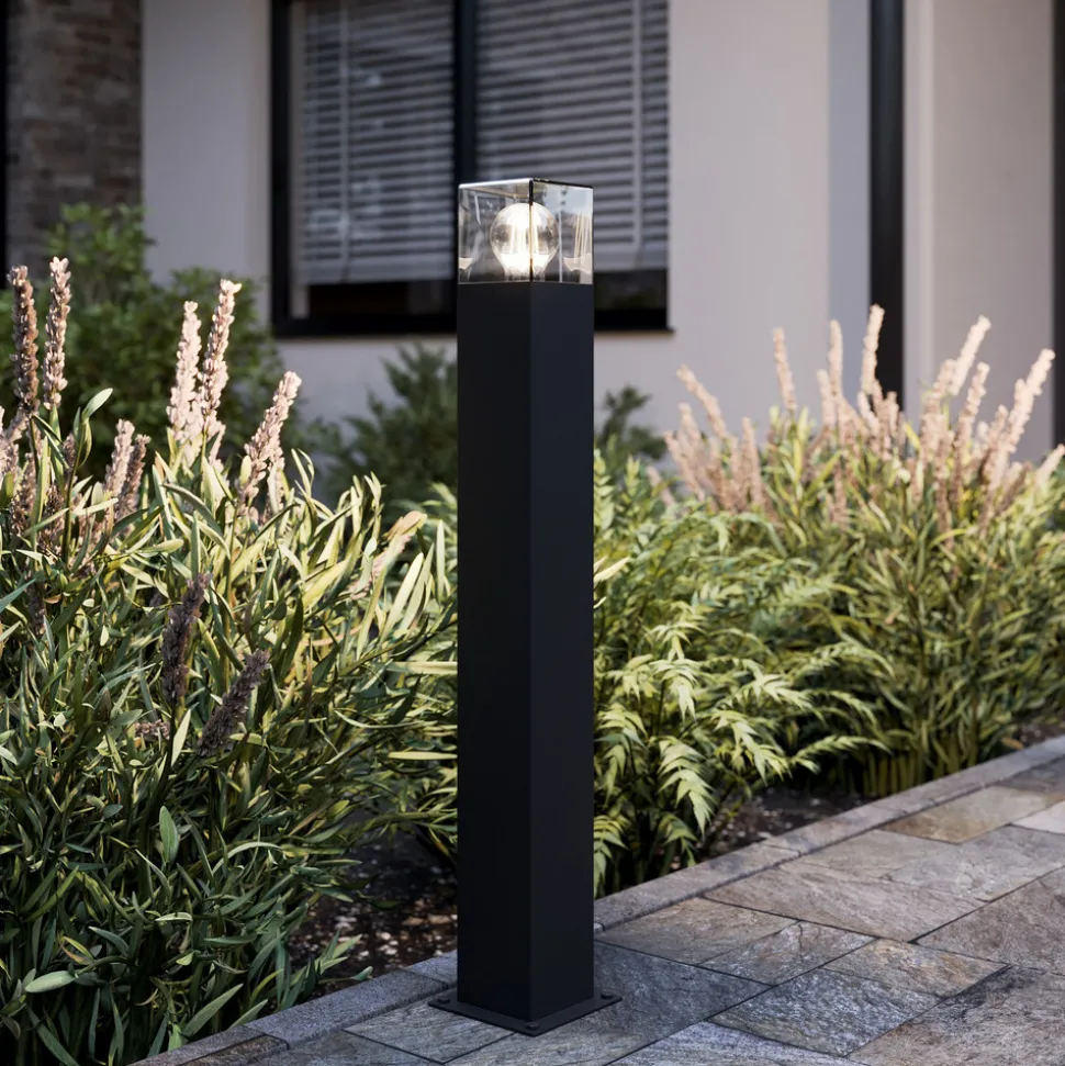 Lucande veilampe Keke, høyde 70 cm, antrasitt, aluminium