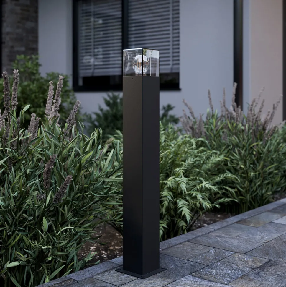 Lucande veilampe Keke, høyde 70 cm, antrasitt, aluminium