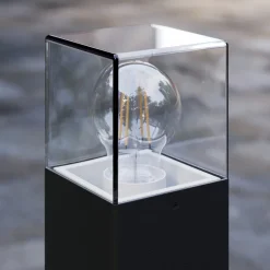 Lucande veilampe Keke, høyde 70 cm, antrasitt, aluminium