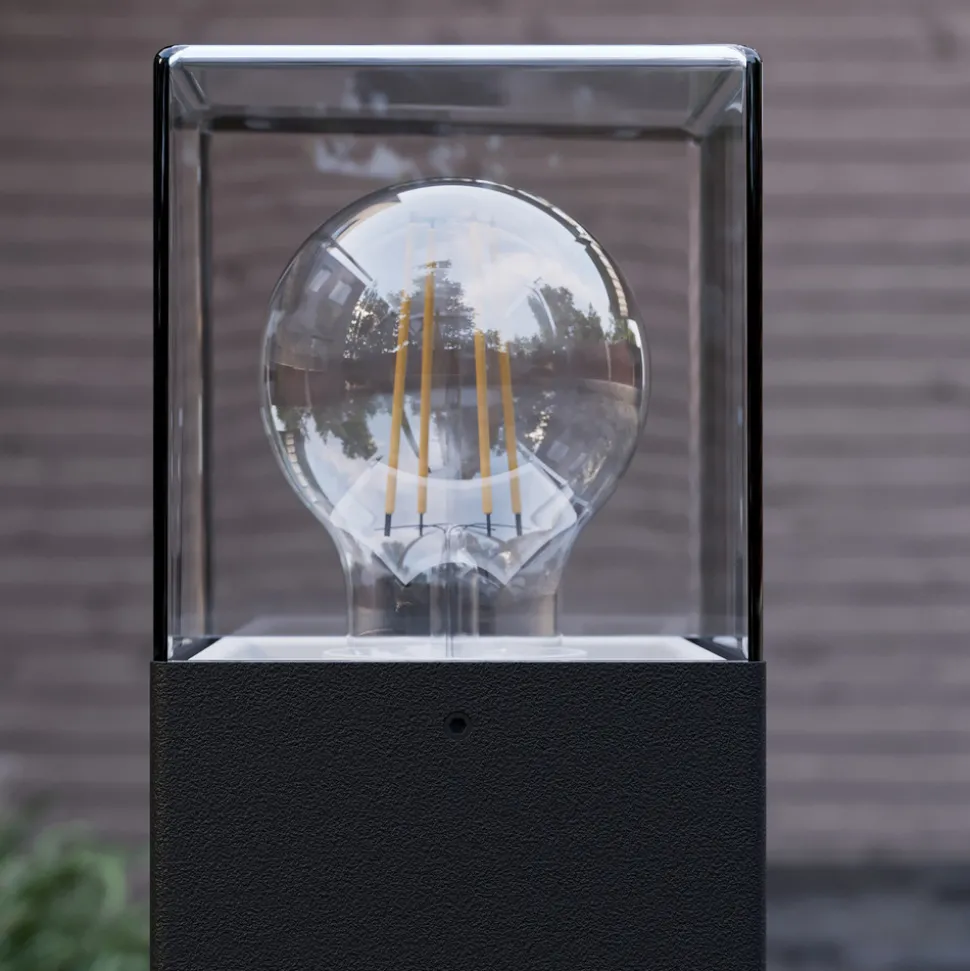 Lucande veilampe Keke, høyde 70 cm, antrasitt, aluminium