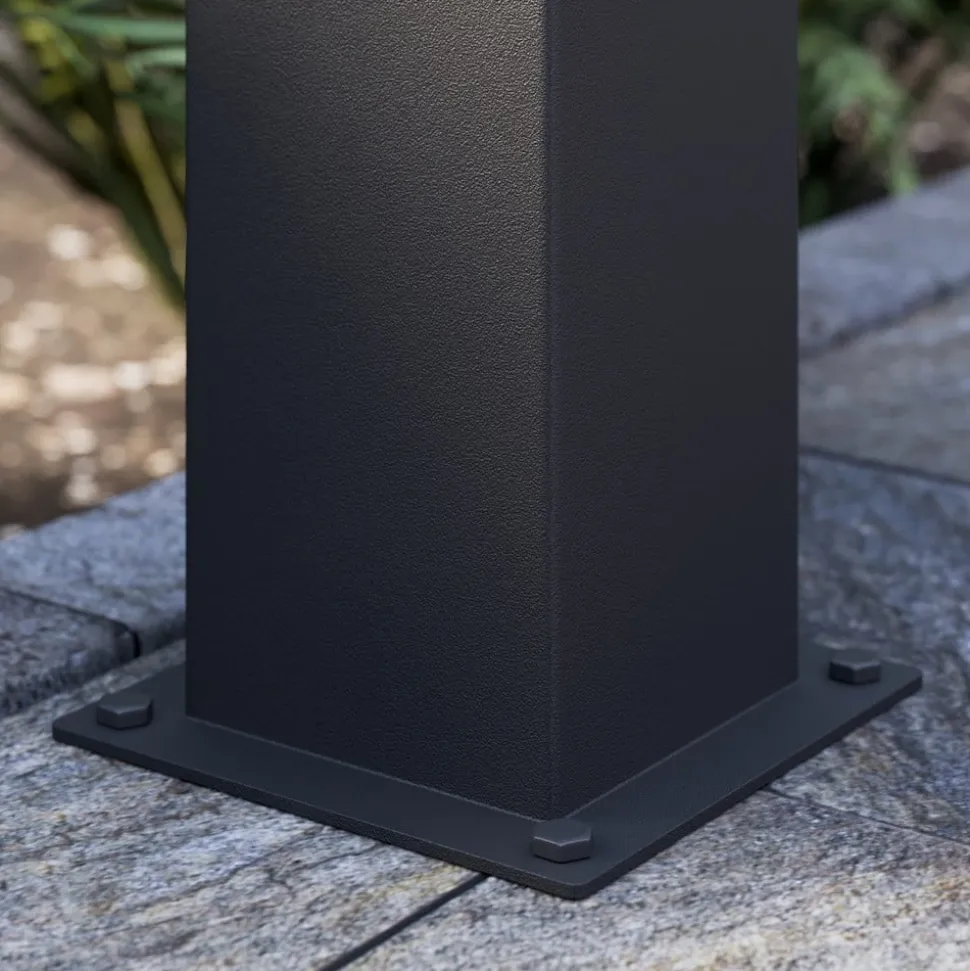 Lucande veilampe Keke, høyde 70 cm, antrasitt, aluminium