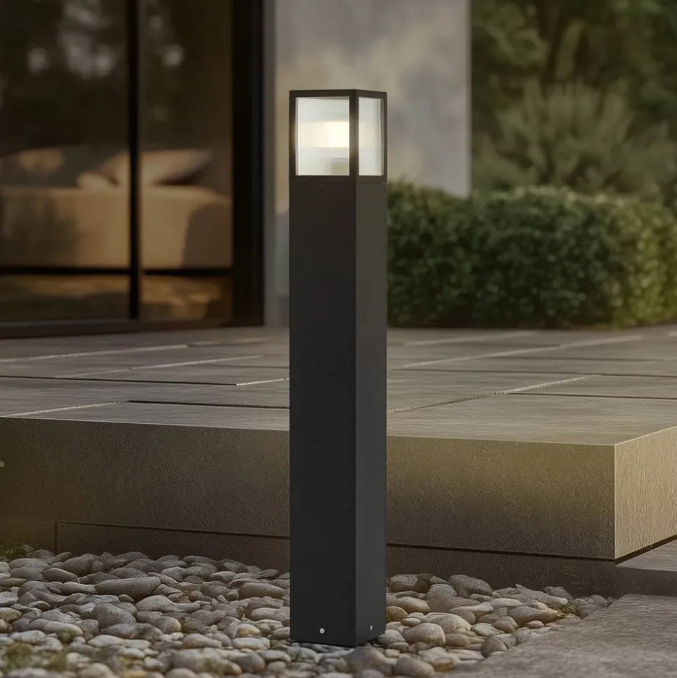 Lucande veilampe Klemens, 90 cm, svart, metall, IP54