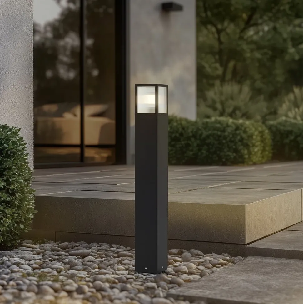 Lucande veilampe Klemens, 90 cm, svart, metall, IP54