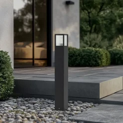 Lucande veilampe Klemens, 90 cm, svart, metall, IP54