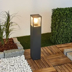 Lucande veilampe Klemens, 65 cm, antrasitt, metall, E27