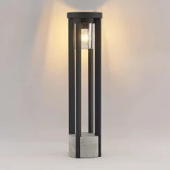 Lucande veilampe Overa, grå, metall, 68 cm, IP44, E27