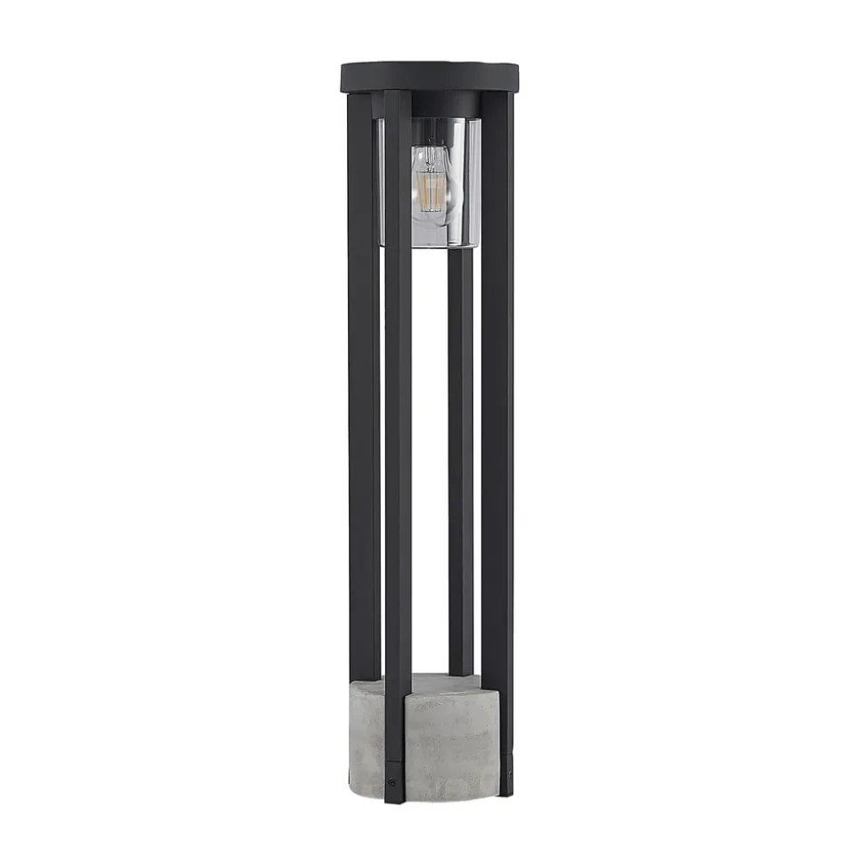 Lucande veilampe Overa, grå, metall, 68 cm, IP44, E27