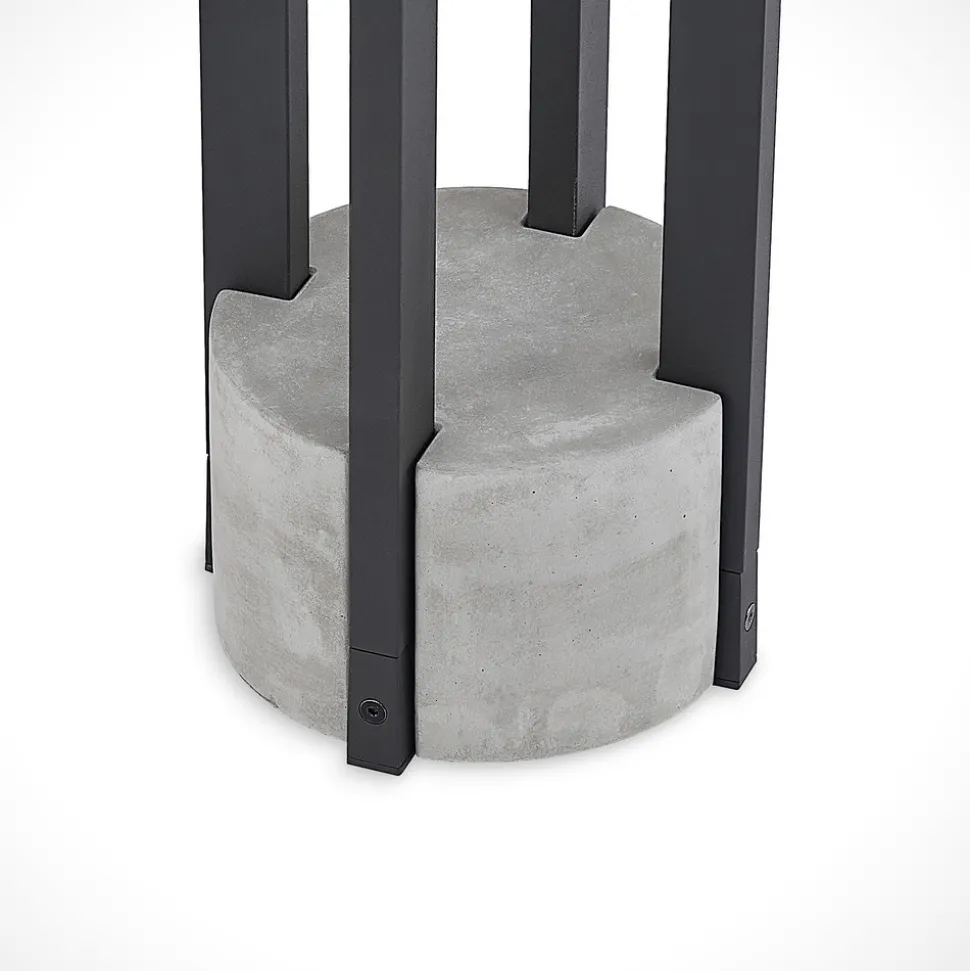 Lucande veilampe Overa, grå, metall, 68 cm, IP44, E27