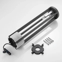 Lucande veilampe Overa, grå, metall, 68 cm, IP44, E27