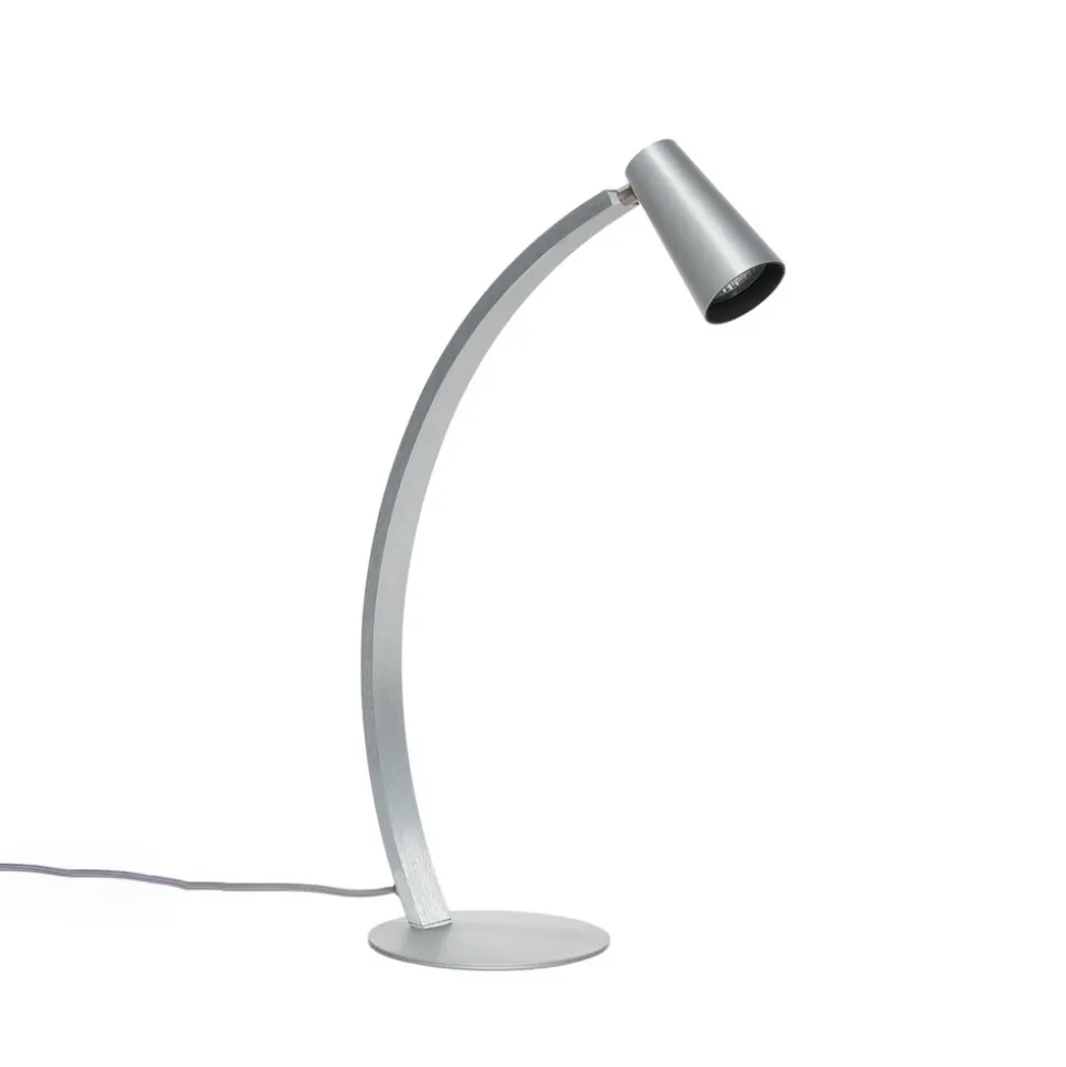 Lucande Velanoris bordlampe, børstet aluminium