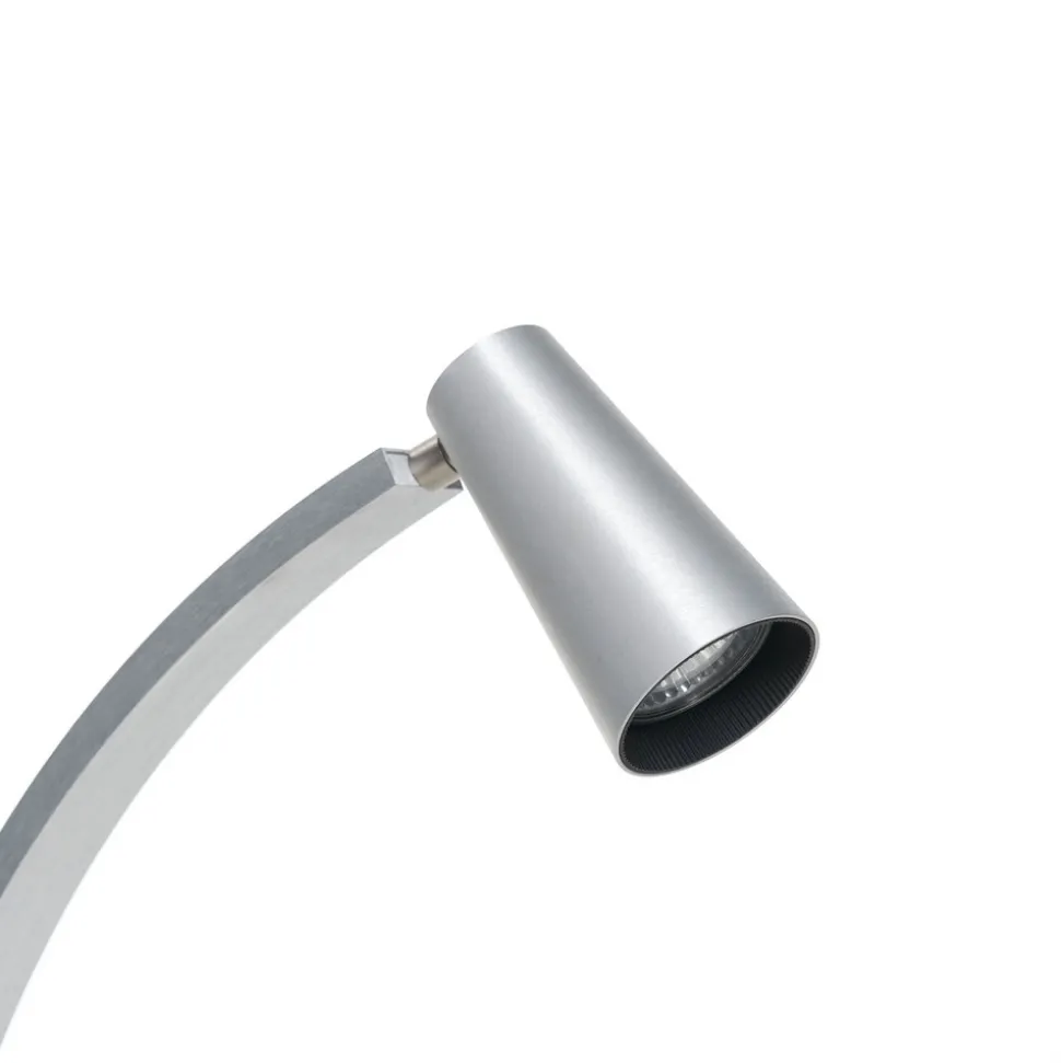 Lucande Velanoris bordlampe, børstet aluminium