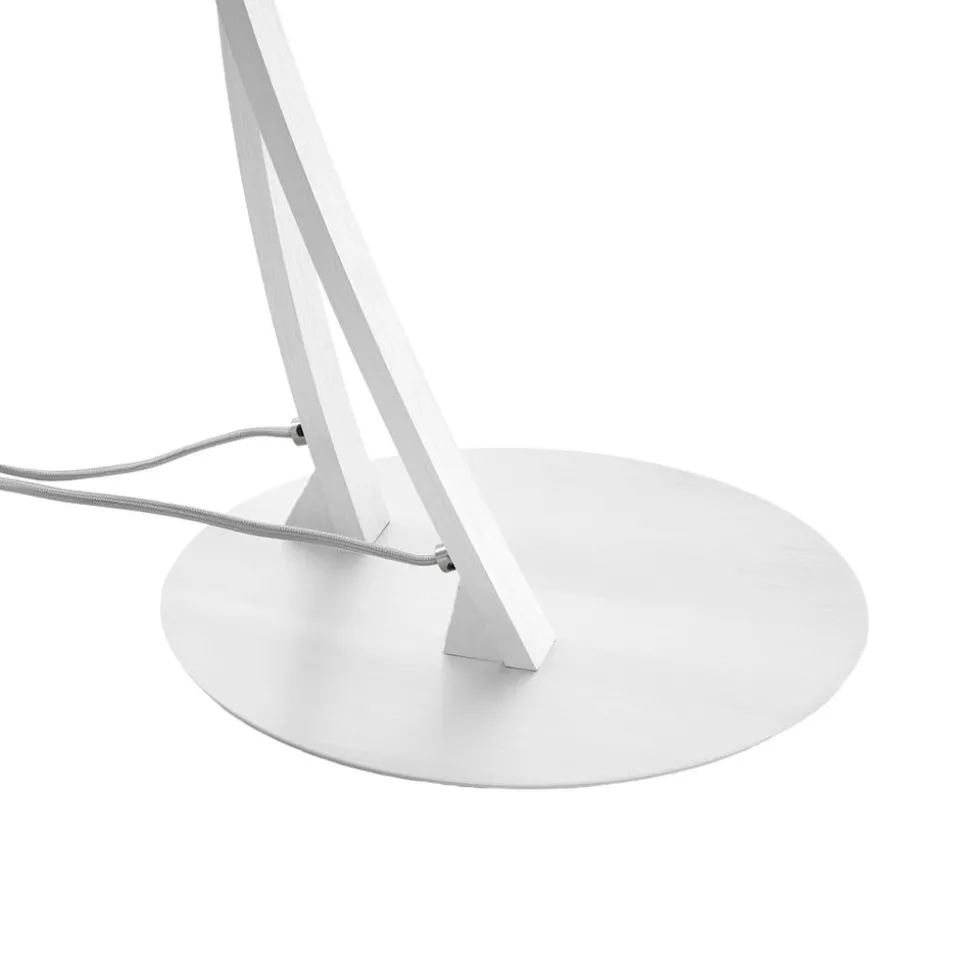 Lucande Velanoris gulvlampe, 2 lyskilder, børstet aluminium