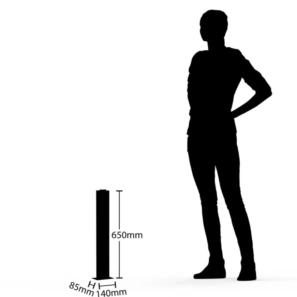 Lucande Virgalia LED-veilampe, bevegelsessensor, 65 cm, IP54