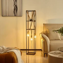Lucande Vlados gulvlampe, bur, 3 lyskilder.