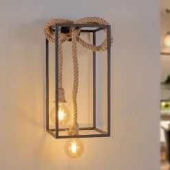 Lucande Vlados vegglampe, bur, 54 cm