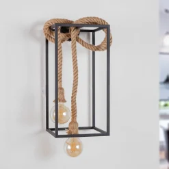 Lucande Vlados vegglampe, bur, 54 cm